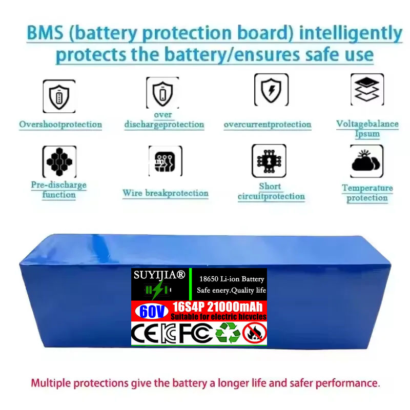 60V 21Ah New 18650 16S4P 1800W - 60V 30Ah Electric Scooter Battery 评论和价格